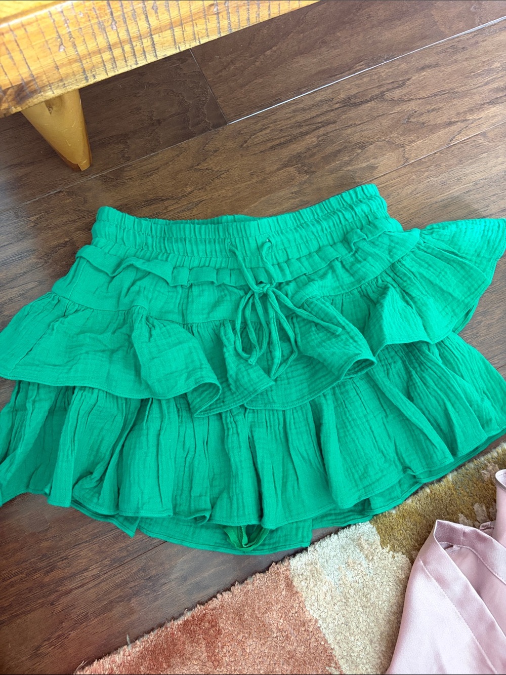 Women’s Ruffled Mini Skirt in Green